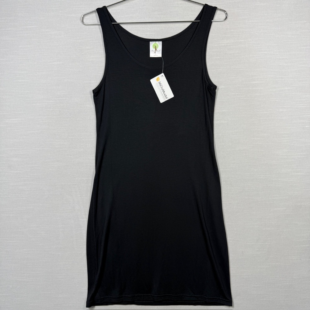 Body Bark Tank Dress Layer Women Small Black MicroModal USA Soft Stretch